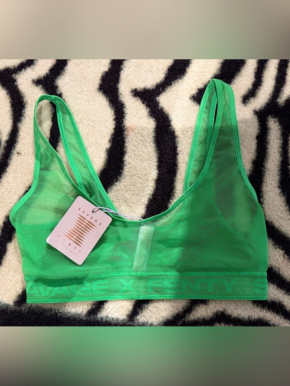 Savage X Fenty Neon Green Mesh Bralette